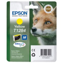 Epson Fox T1284 DURABrite Ultra Ink, Ink Cartridge, Yellow Single Pack, C13T12844011